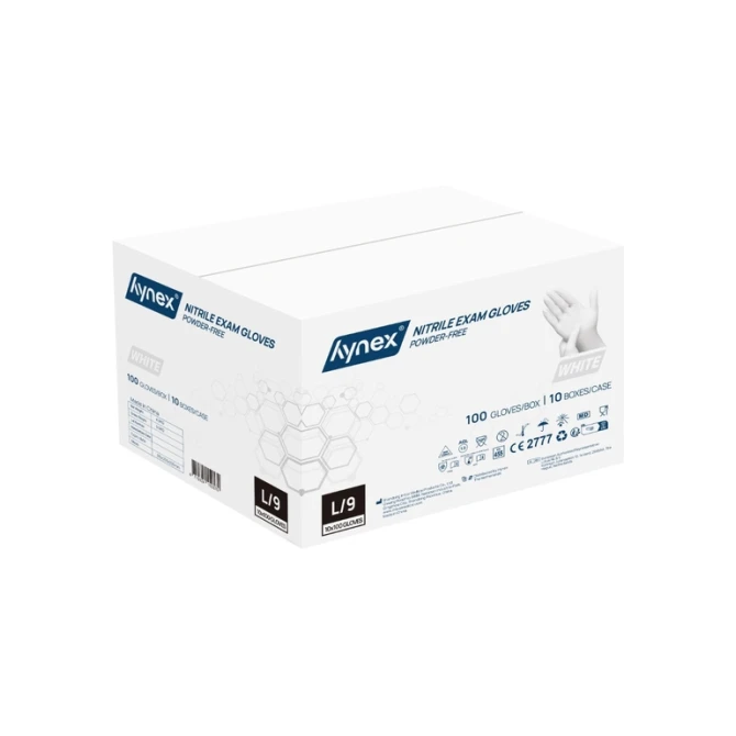 Handschoen Hynex nitril L wit 3.5g 100 stuks