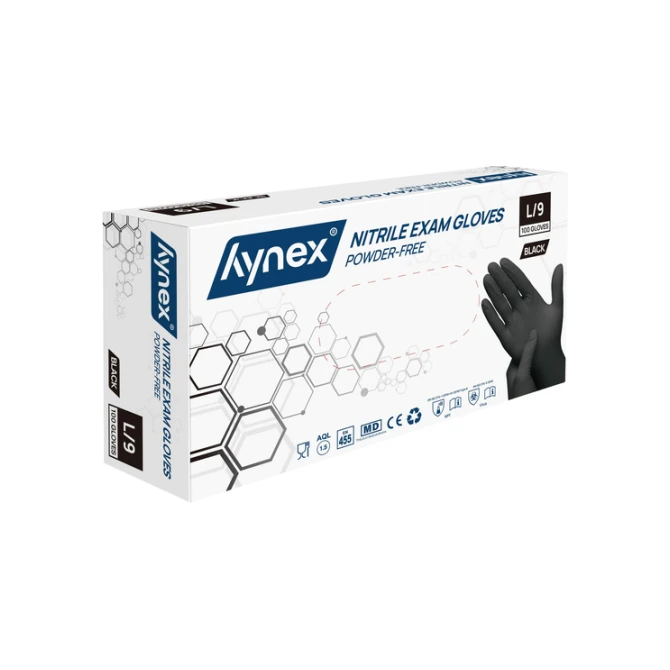 Handschoen Hynex nitril L zwart 3.5g pak à 100 stuks