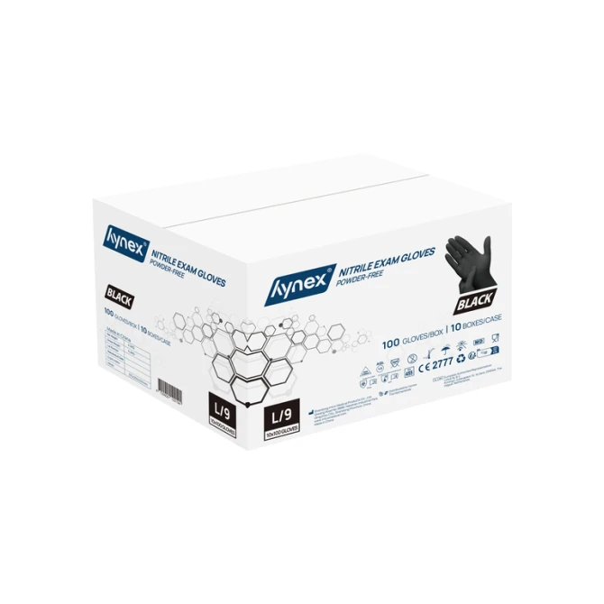 Handschoen Hynex nitril L zwart 3.5g pak à 100 stuks