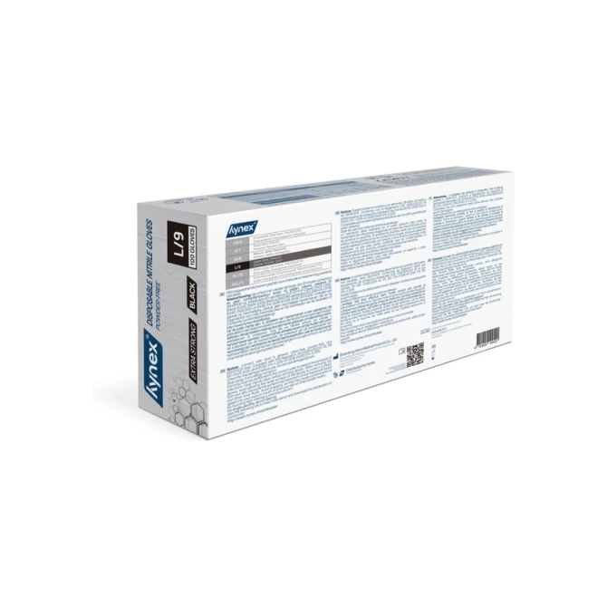 Handschoen Hynex nitril L zwart 5gr extra sterk 100 stuks