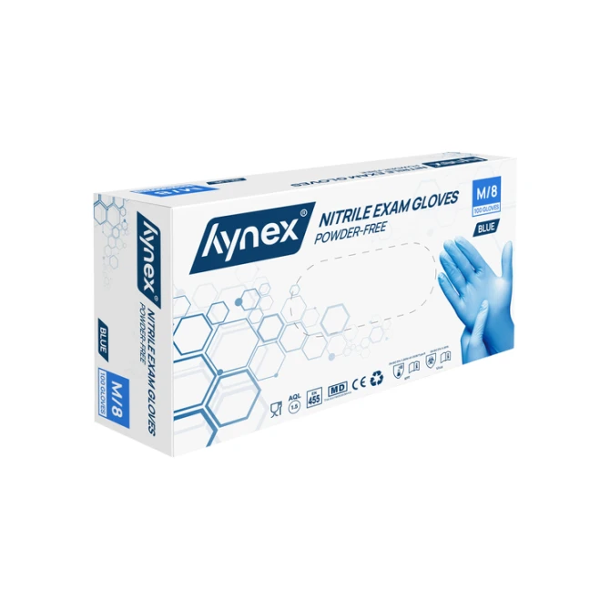 Handschoen Hynex nitril M blauw 3.5g pak à 100 stuks