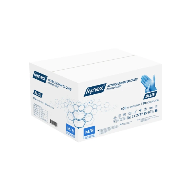 Handschoen Hynex nitril M blauw 3.5g pak à 100 stuks