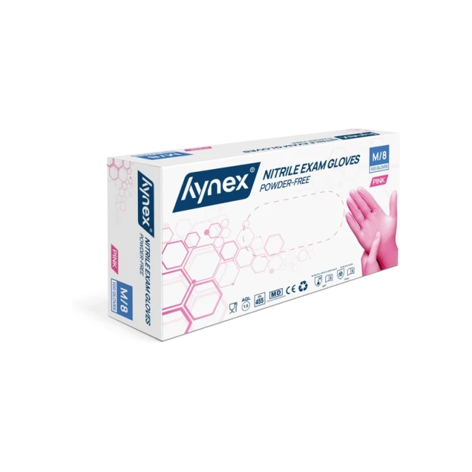 Handschoen Hynex nitril M roze 3.5gr 100 stuks