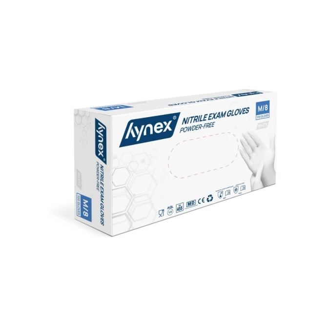 Handschoen Hynex nitril M wit 3.5g 100 stuks