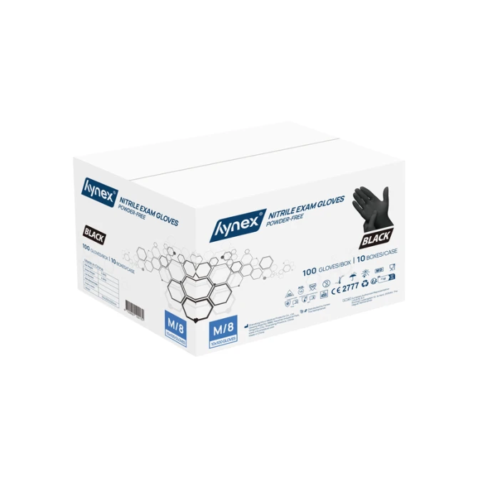 Handschoen Hynex nitril M zwart 3.5g pak à 100 stuks