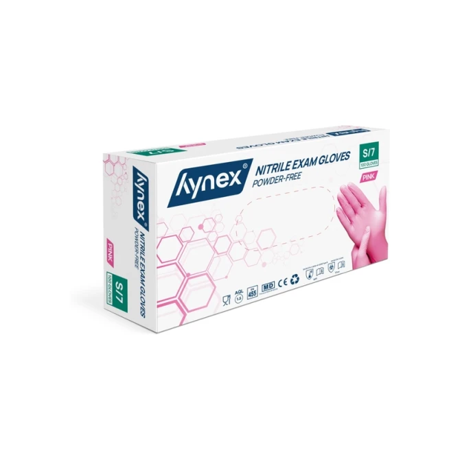 Handschoen Hynex nitril S roze 3.5gr 100 stuks
