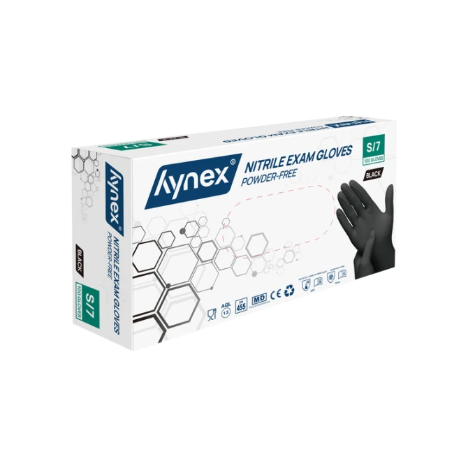 Handschoen Hynex nitril S zwart 3.5g pak à 100 stuks