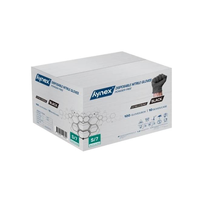 Handschoen Hynex nitril S zwart 5gr extra sterk 100 stuks