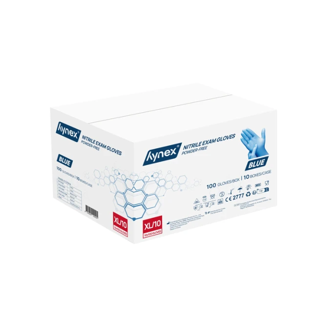 Handschoen Hynex nitril XL blauw 3.5g pak à 100 stuks