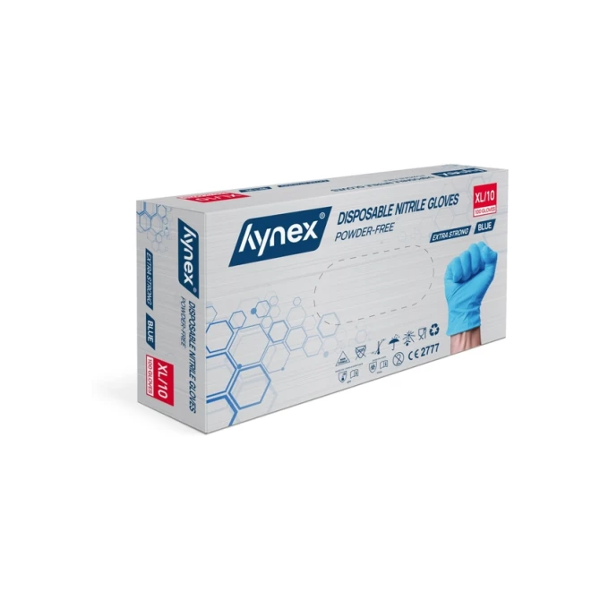 Handschoen Hynex nitril XL blauw 5gr extra sterk 100 stuks