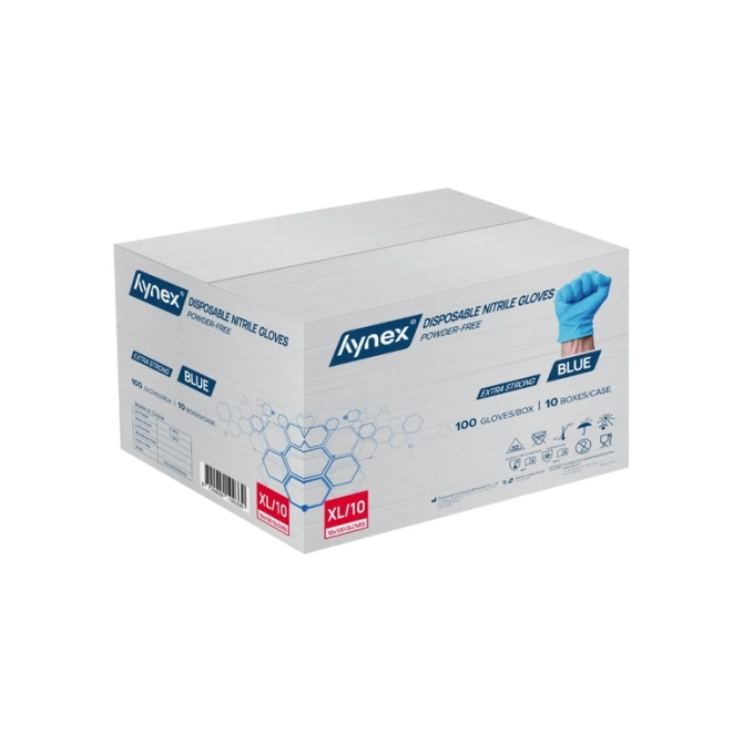 Handschoen Hynex nitril XL blauw 5gr extra sterk 100 stuks