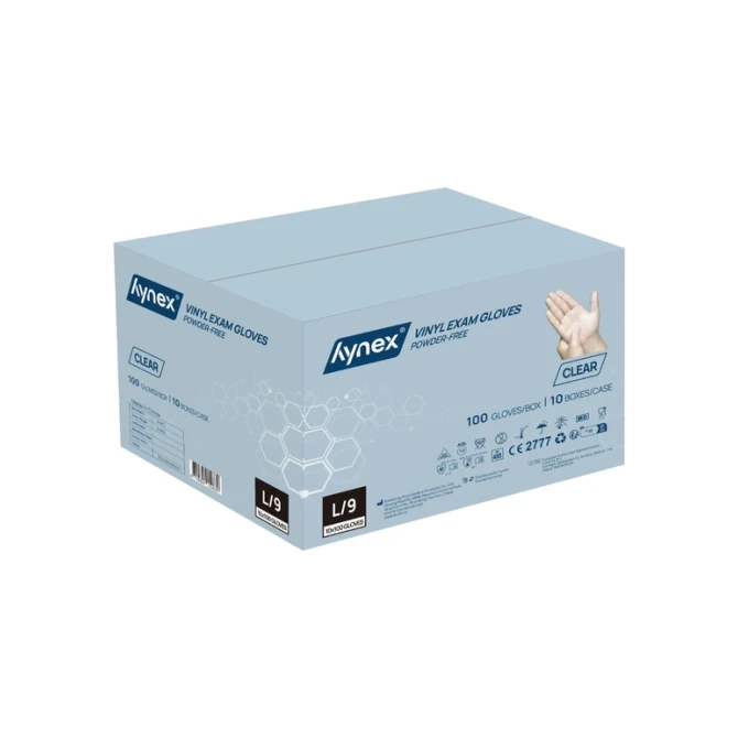 Handschoen Hynex vinyl L transparant 4.5gr 100 stuks