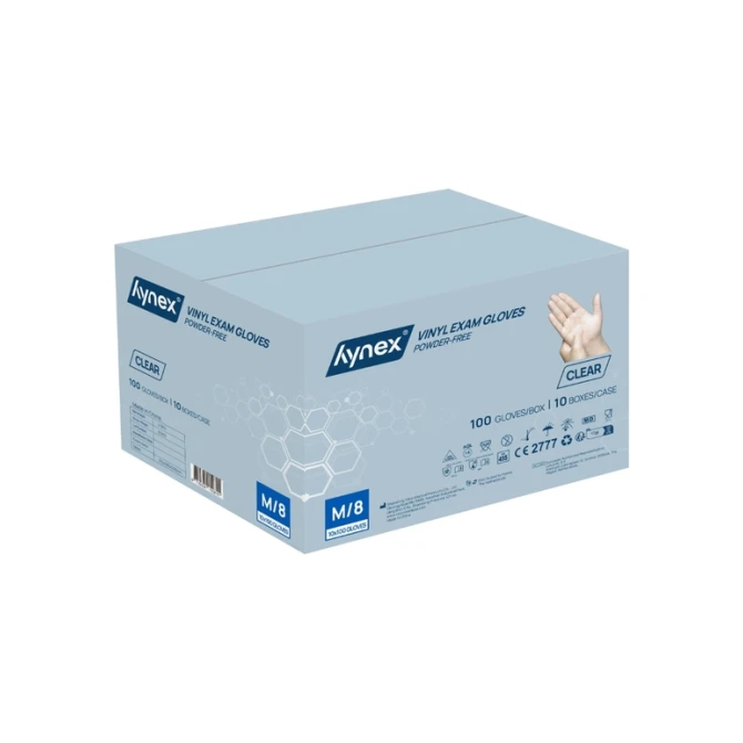 Handschoen Hynex vinyl M transparant 4.5gr 100 stuks