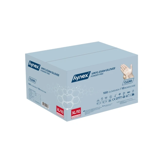 Handschoen Hynex vinyl XL transparant 4.5gr 100 stuks