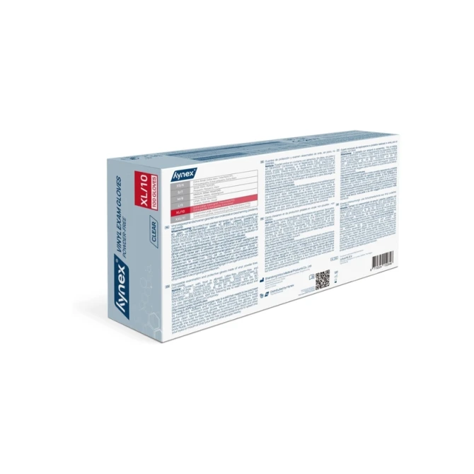 Handschoen Hynex vinyl XL transparant 4.5gr 100 stuks