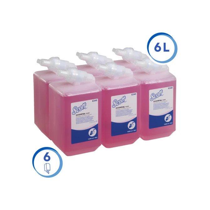 Handzeep Scott Essential foam roze 1000ml 6340