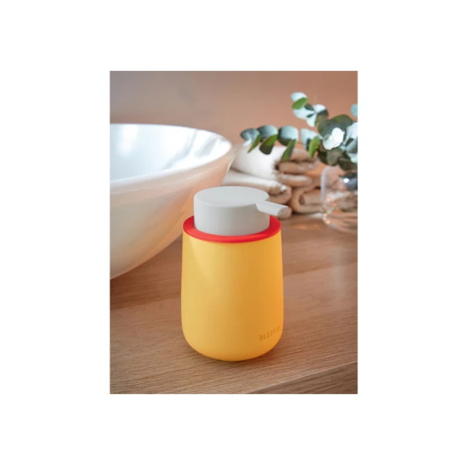 Handzeepdispenser Leitz Cosy voor handzeep 300ml geel