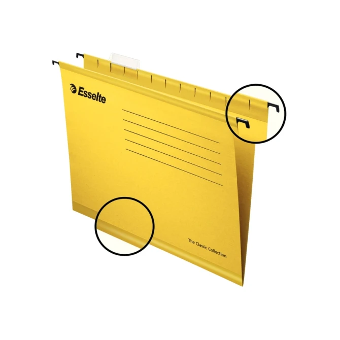 Hangmap Esselte Classic folio V-bodem  382x240mm geel