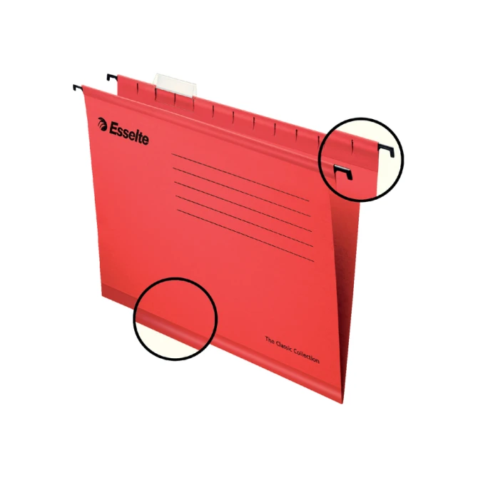 Hangmap Esselte Classic folio V-bodem 382x240mm rood