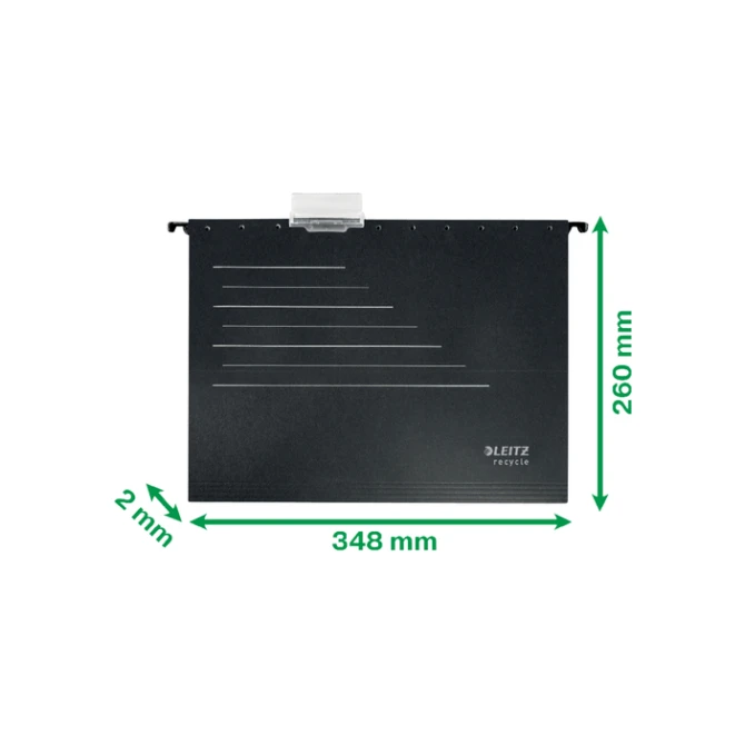 Hangmap Leitz Alpha Recycle A4 verticaal V-bodem zwart