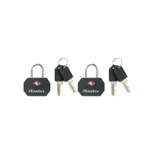 Hangslot Masterlock 2 gelijksluitend aluminium TSA zwart 30mm 2 stuks Hangslot Masterlock 2 gelijksluitend aluminium TSA zwart 30mm 2 stuks