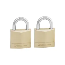 Hangslot MasterLock 2 gelijksluitend messing 30mm 2 stuks Hangslot MasterLock 2 gelijksluitend messing 30mm 2 stuks
