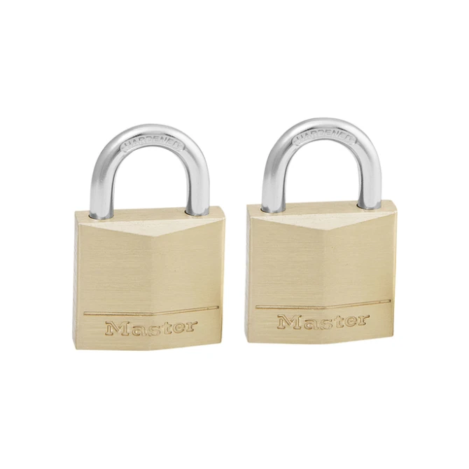 Hangslot MasterLock 2 gelijksluitend messing 30mm 2 stuks