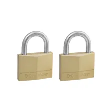 Hangslot MasterLock 2 gelijksluitend messing 50mm 2 stuks Hangslot MasterLock 2 gelijksluitend messing 50mm 2 stuks