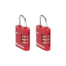 Hangslot Masterlock 3-cijfer combi TSA set van 2 sloten assorti in willekeurige kleur 30mm 2 stuks Hangslot Masterlock 3-cijfer combi TSA set van 2 sloten assorti in willekeurige kleur 30mm 2 stuks