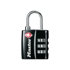 Hangslot Masterlock 3-cijfer combinatie TSA zwart 30mm Hangslot Masterlock 3-cijfer combinatie TSA zwart 30mm