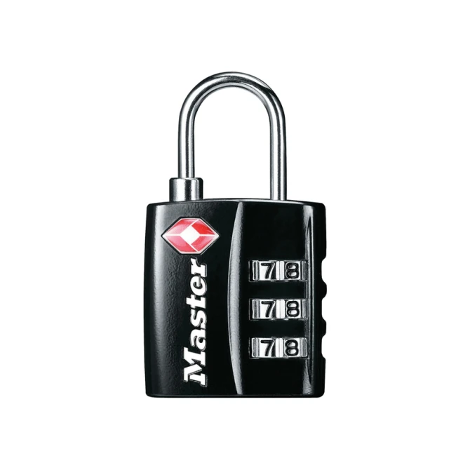 Hangslot Masterlock 3-cijfer combinatie TSA zwart 30mm