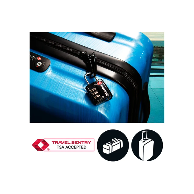 Hangslot Masterlock 3-cijfer combinatie TSA zwart 30mm