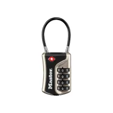 Hangslot Masterlock 4-cijfer combinatie TSA flexibele beugel zwart 35mm Hangslot Masterlock 4-cijfer combinatie TSA flexibele beugel zwart 35mm