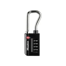 Hangslot Masterlock 4-cijfer combinatie TSA lange beugel zwart 35mm Hangslot Masterlock 4-cijfer combinatie TSA lange beugel zwart 35mm
