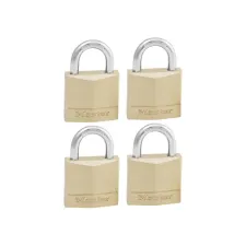 Hangslot MasterLock 4 gelijksluitend messing 30mm 4 stuks Hangslot MasterLock 4 gelijksluitend messing 30mm 4 stuks
