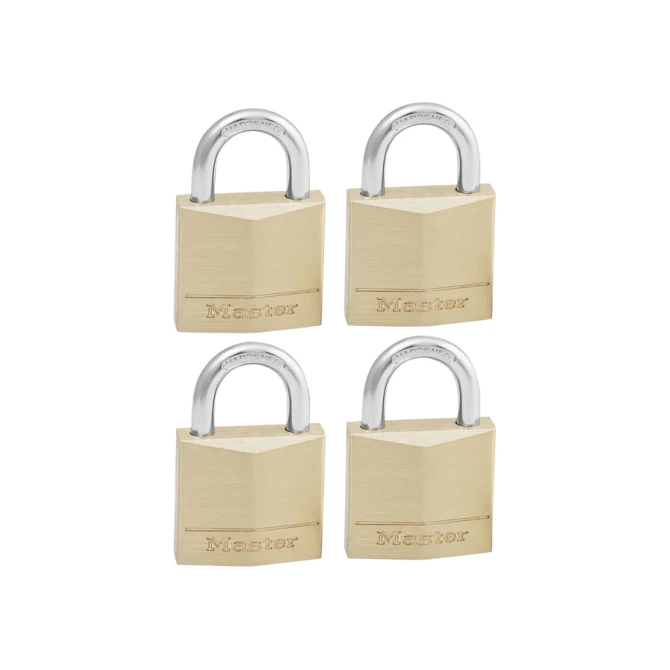 Hangslot MasterLock 4 gelijksluitend messing 30mm 4 stuks