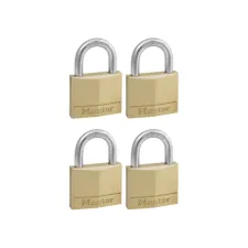 Hangslot MasterLock 4 gelijksluitend messing 40mm 4 stuks Hangslot MasterLock 4 gelijksluitend messing 40mm 4 stuks
