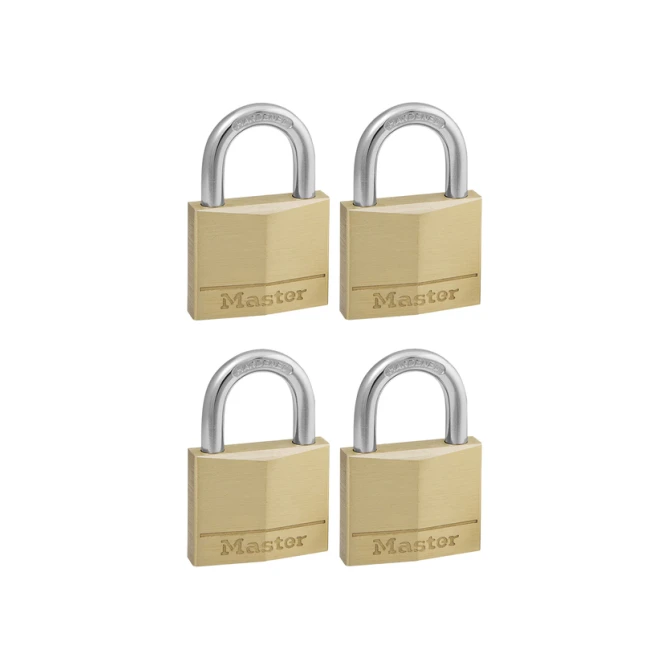 Hangslot MasterLock 4 gelijksluitend messing 40mm 4 stuks