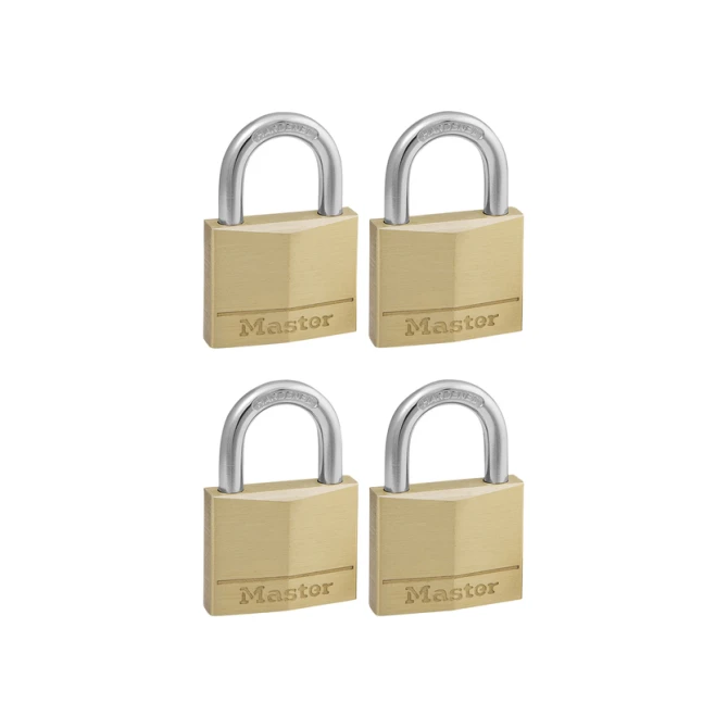 Hangslot MasterLock 4 gelijksluitend messing 50mm 4 stuks