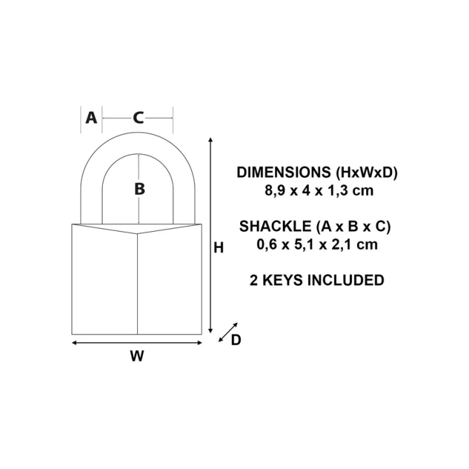 Hangslot MasterLock beugel 51mm messing 40mm