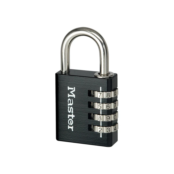Hangslot MasterLock combinatieslot aluminium + hoofdsleutel 40mm