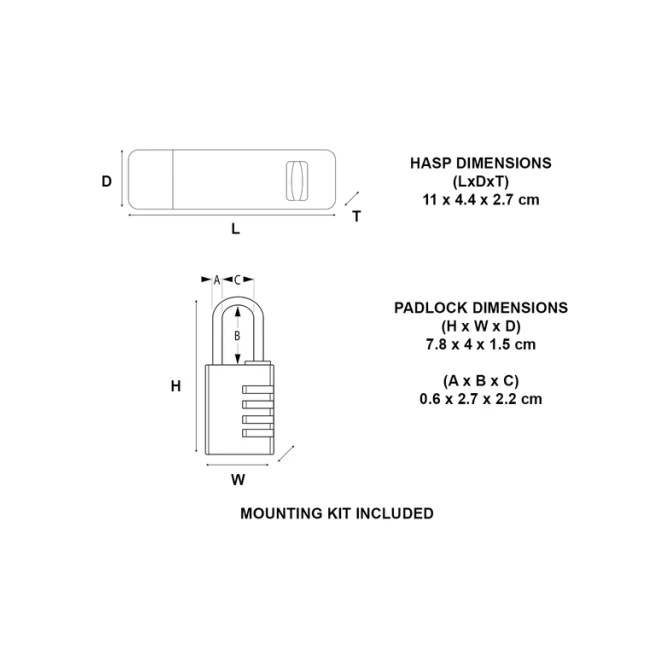Hangslot MasterLock overval + aluminium 40mm