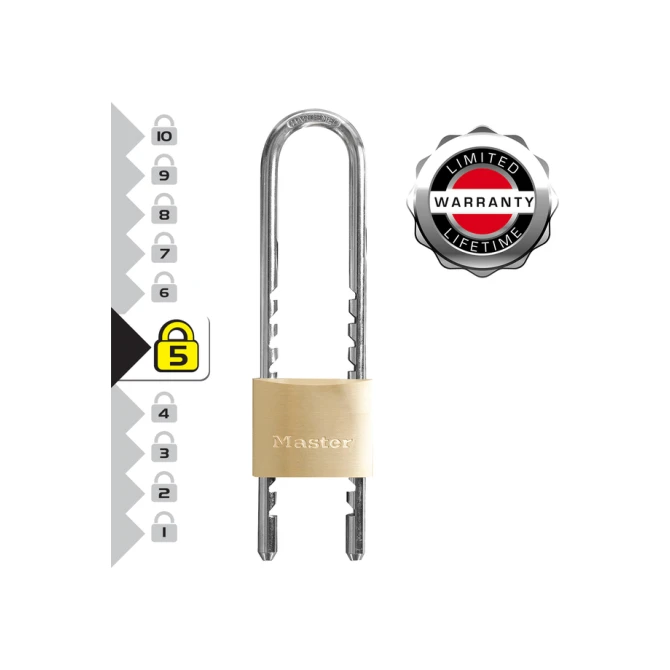 Hangslot MasterLock verstelbaar messing 50mm