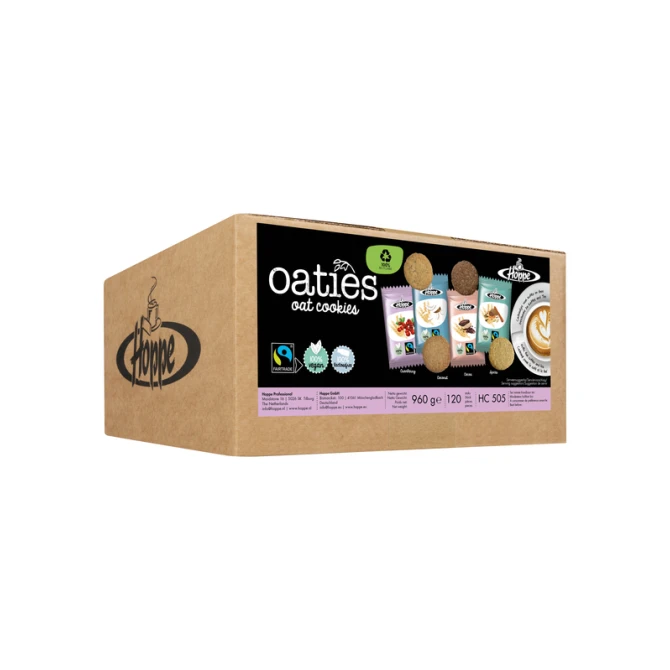 Haverkoek Hoppe Oaties fairtrade koekjesmix 120 stuks
