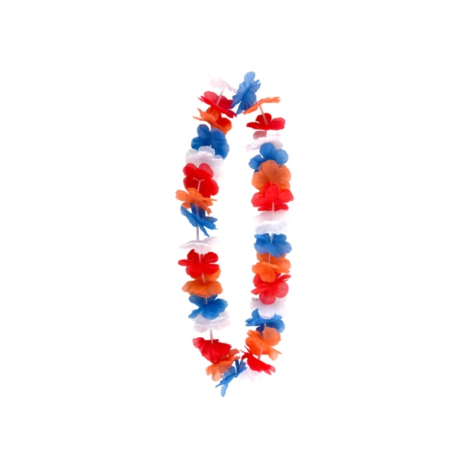 Hawaïkrans rood wit blauw en oranje