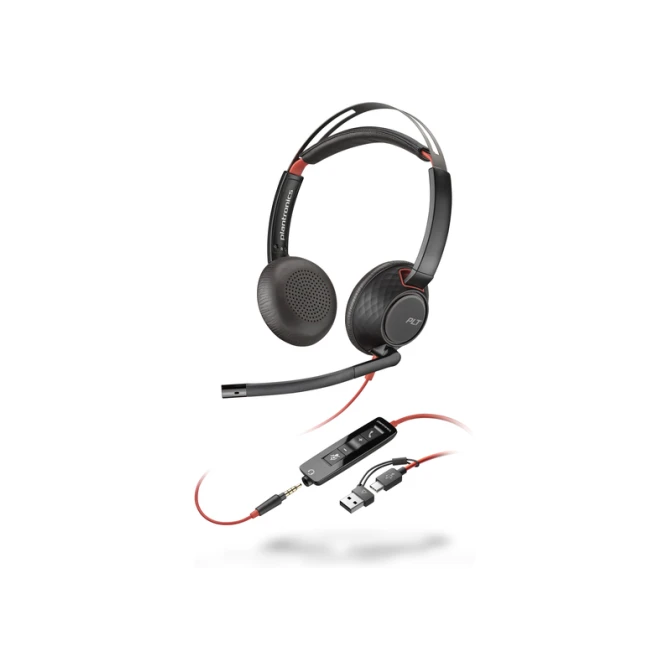 Headset HP POLY Blackwire 5220 Stereo USB-C met 3.5 mm plug
