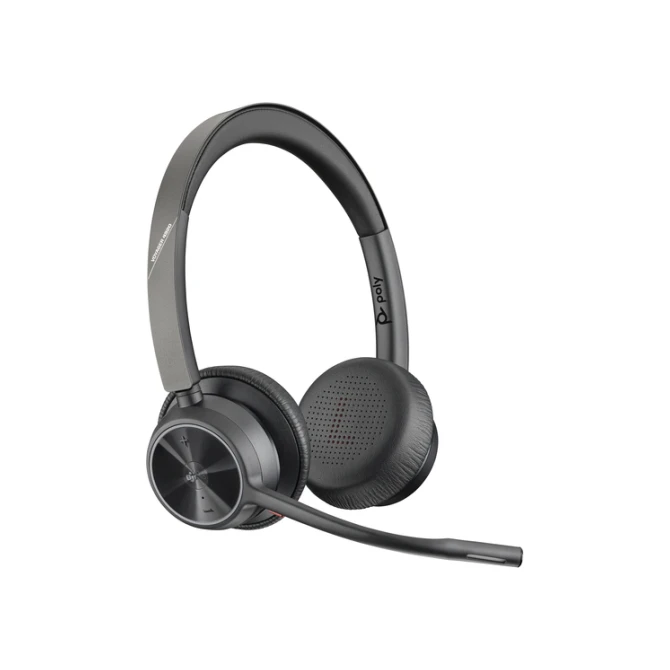 Headset HP POLY Voyager 4320-M met BT700 dongle en oplaadstatief