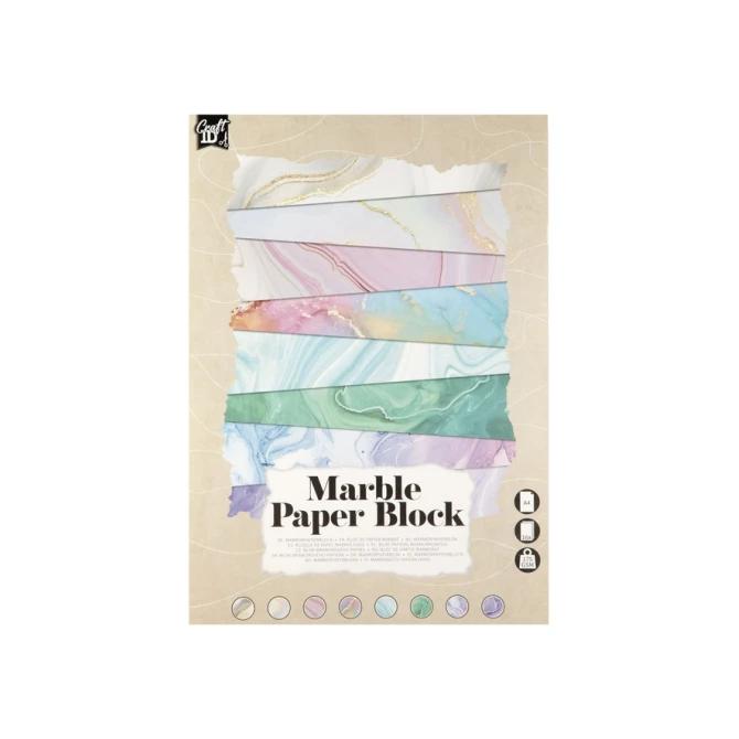 Hobbykarton CraftID A4 175gr marmer 16 vel