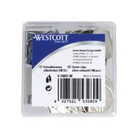 Hoekclips Westcott aluminium zilverkleurig doos à 100 stuks