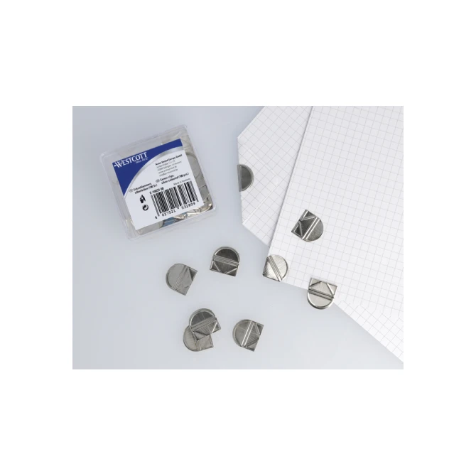 Hoekclips Westcott aluminium zilverkleurig doos à 100 stuks